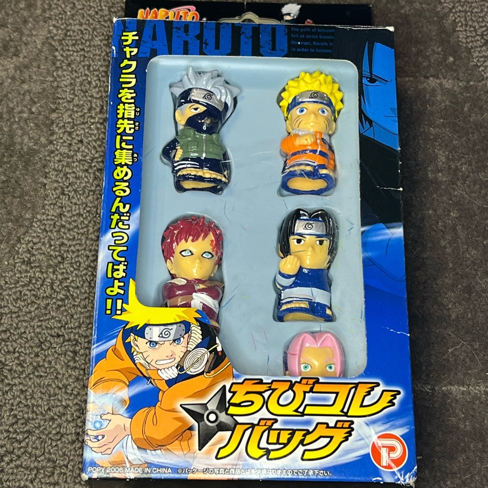 Toynami / Popy Naruto PVC Chibi Finger Puppets 2006 Rare Japan Sakura Kakashi